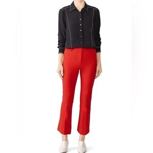 Derek Lam 10 Crosby Red Cropped Flare Trousers